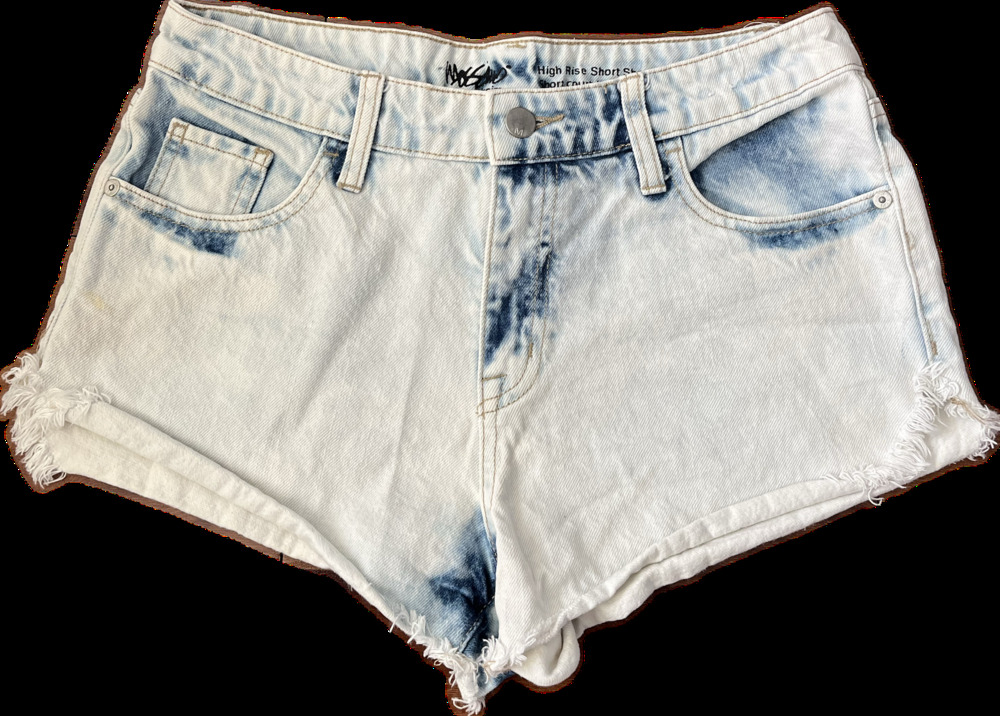 Mossimo high rise short bleached white blue denim cutoff shorts raw hem 6/28